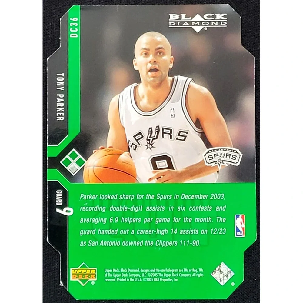 2004-05 UD‎ BLACK DIAMOND TONY PARKER DIE CUT TRIPLE DIAMOND